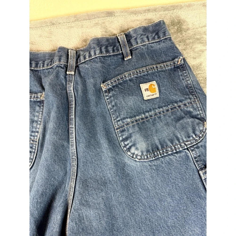 Carhartt FRB13 DNM‎ Flame Resistant FR Jeans 38x30 Original Fit Work Denim